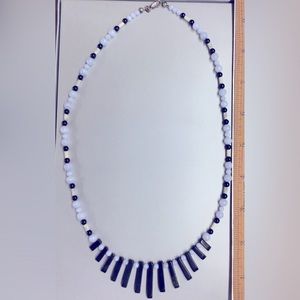 Hematite and other stone beads necklace.